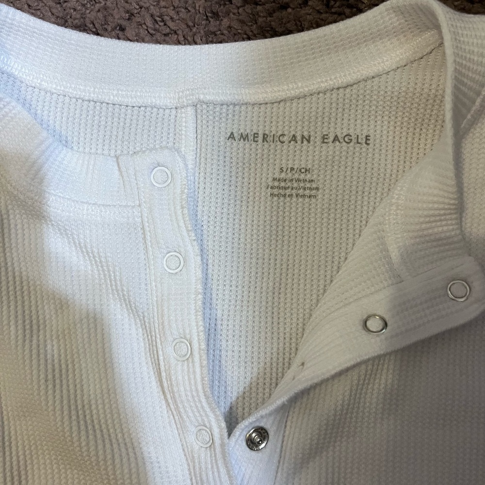 American eagle henley shirt white small NWOT